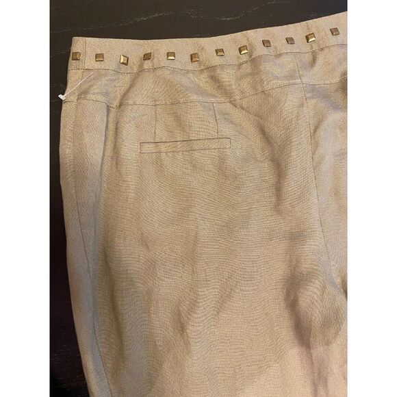 Peter Nygard Women's Olive Green Linen Blend Wide Leg Pants Size 18 - Picture 9 of 10